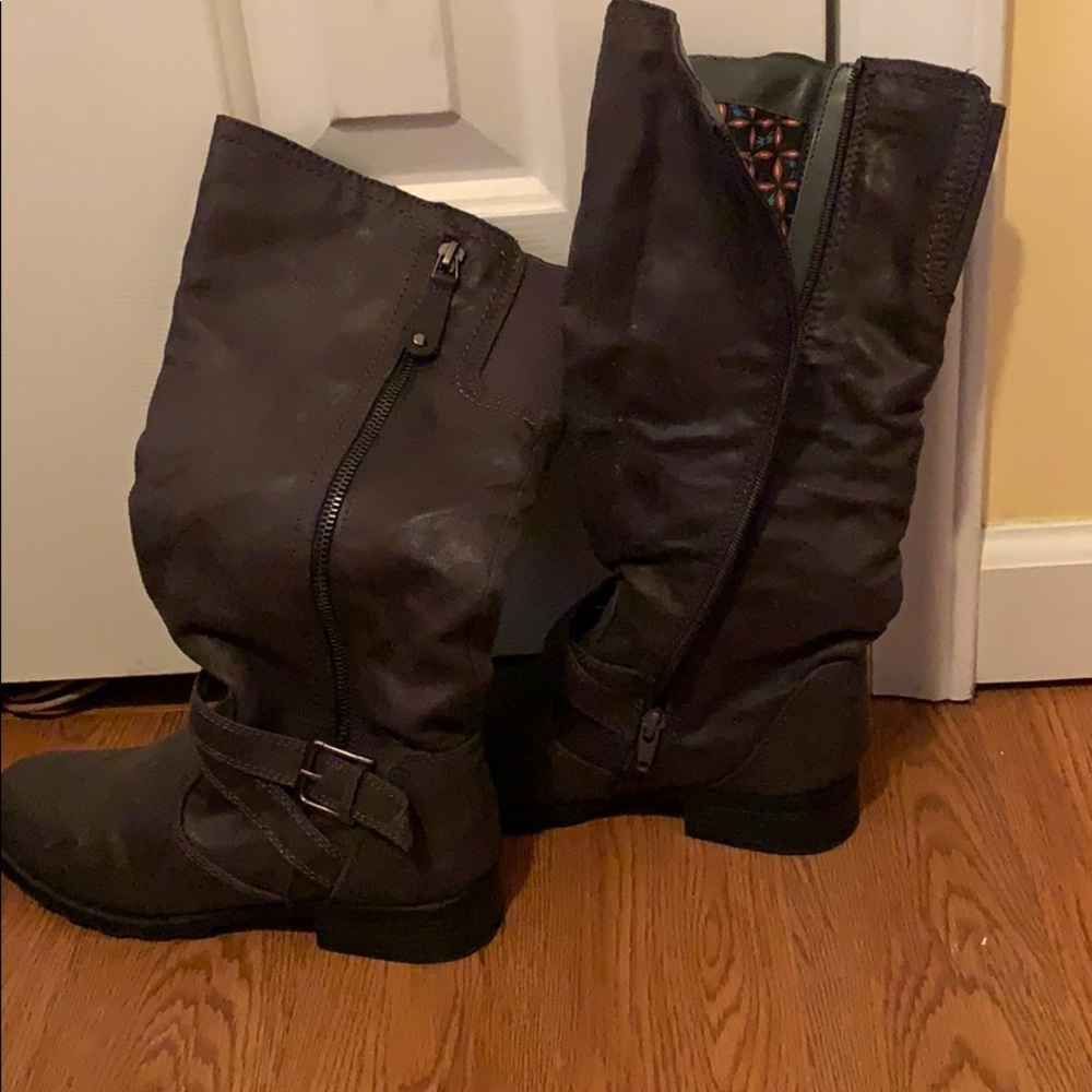 Greenish brown boots